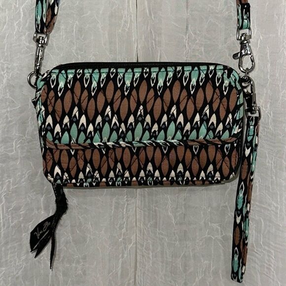 VB Brown RFID Sierra Stream All in One Crossbody Bag Wallet Wristlet Organizer - Picture 1 of 16